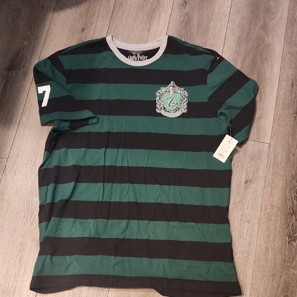 Harry PotterBlack and Green Striped Men's Shirt - Picture 1 of 6